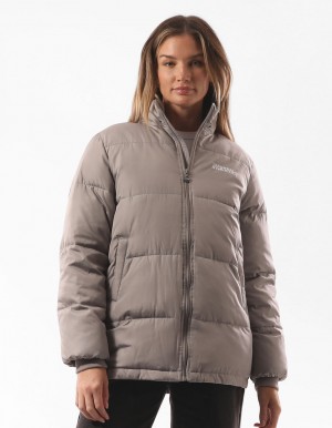 Geaca Puffer Russell Athletic Tribecca Dama Gri Maro | 75068-DVNH