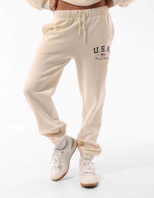 Track pants Russell Athletic 1902 Baggy Dama Bej | 45906-PHVT