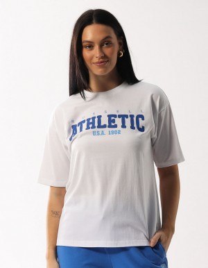 Tricouri Russell Athletic Halston Oversize Dama Albi | 41593-LKYE