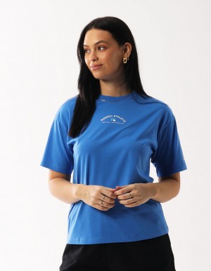 Tricouri Russell Athletic Heritage Arch Dama Albastri | 21594-VOSR