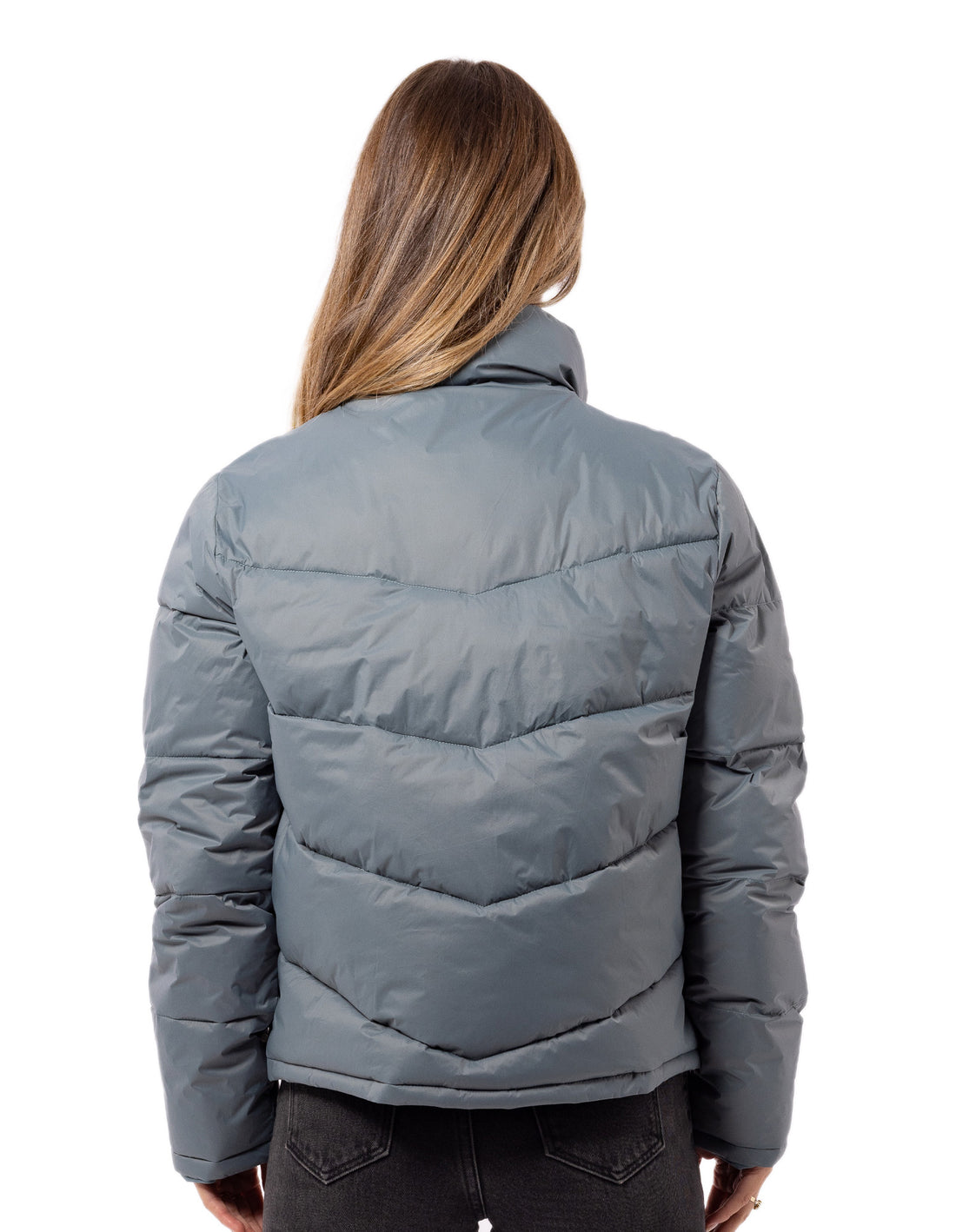 Geaca Puffer Russell Athletic Arch Logo Dama Indigo | 84712-DQNL
