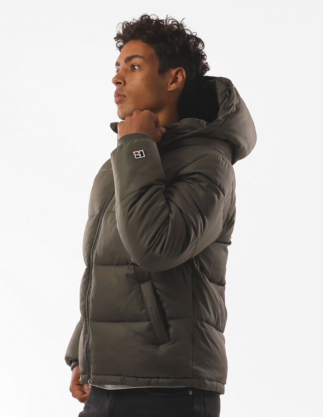 Geaca Puffer Russell Athletic Hampton Barbati Masline Verzi | 62470-JRXS