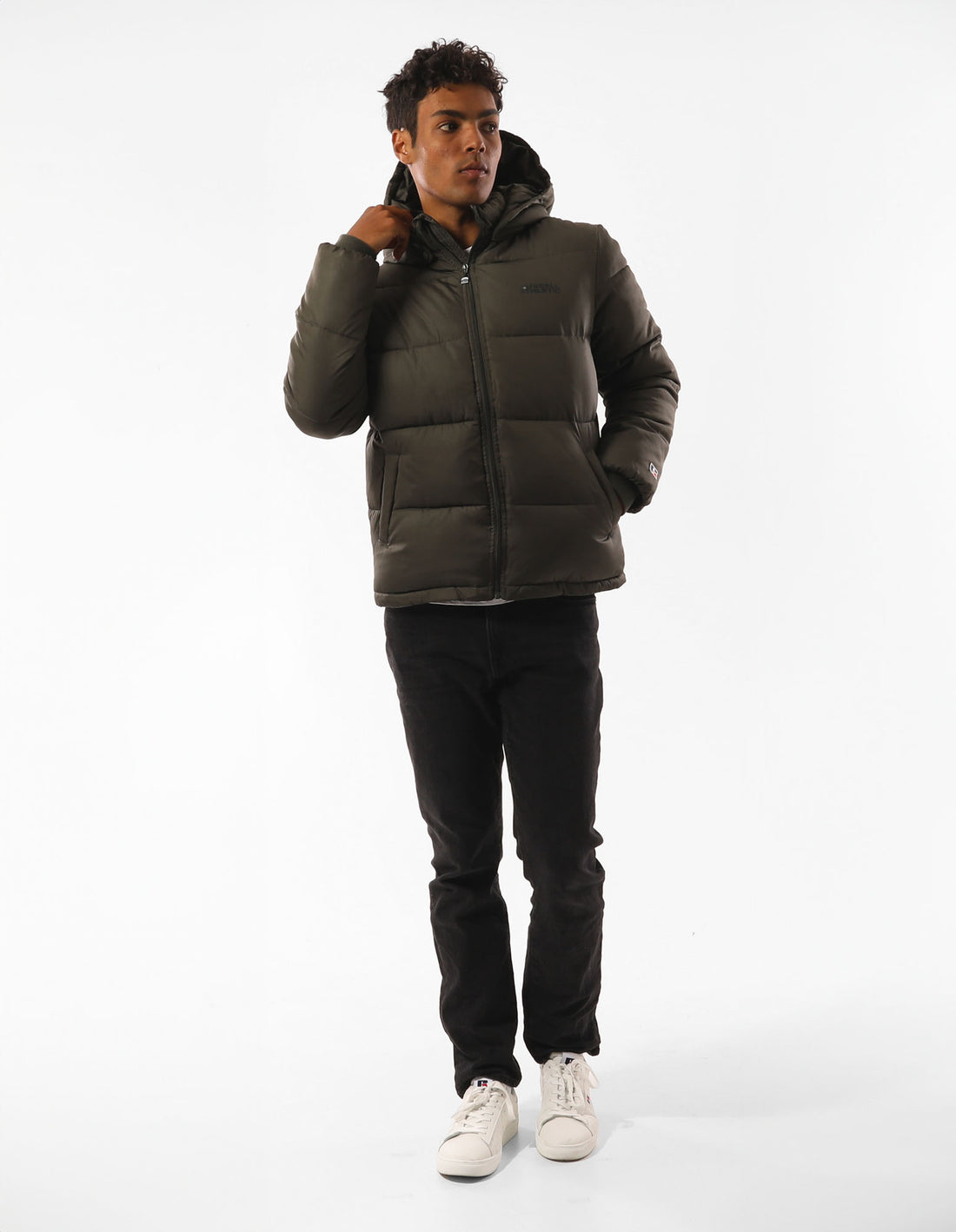 Geaca Puffer Russell Athletic Hampton Barbati Masline Verzi | 62470-JRXS