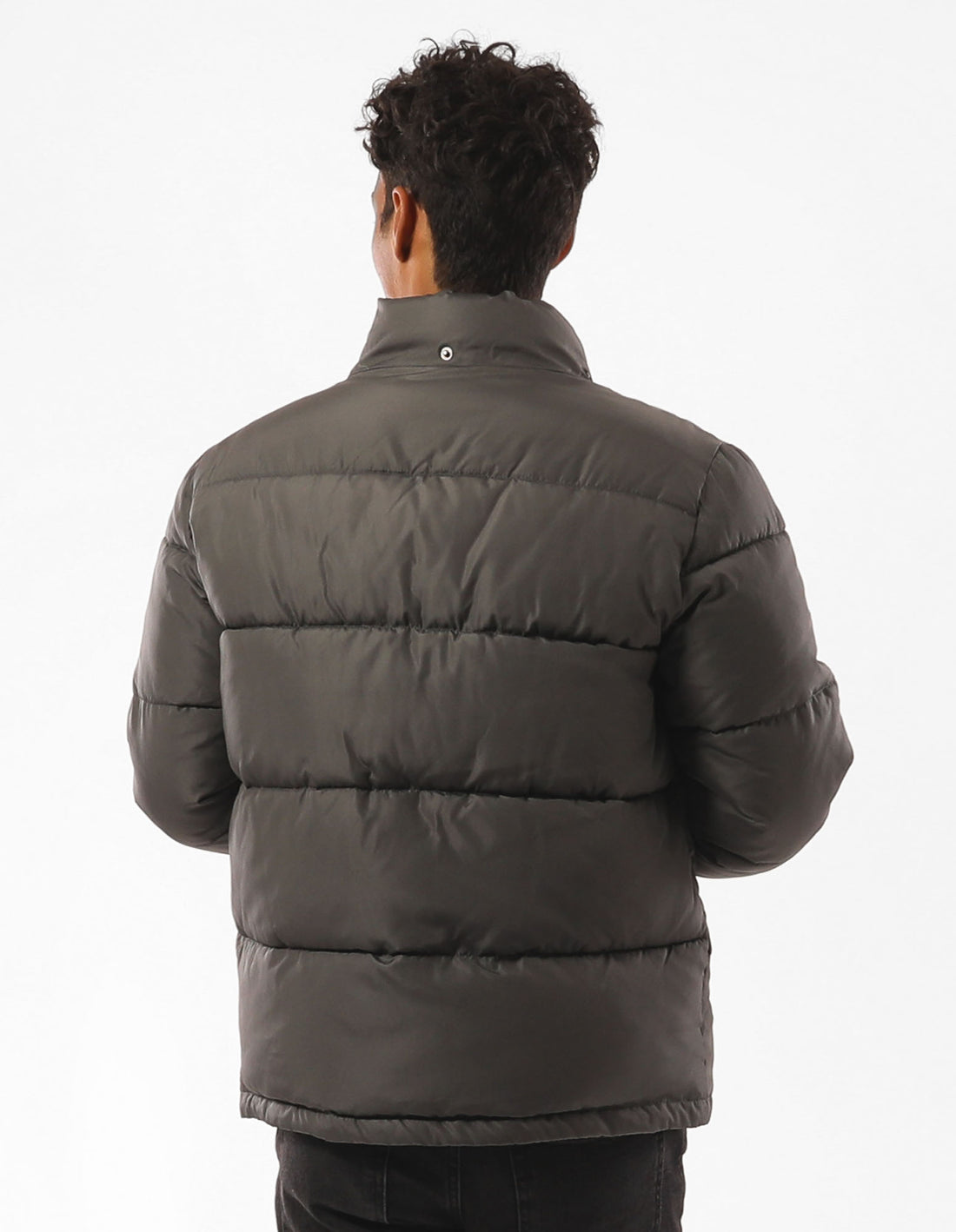 Geaca Puffer Russell Athletic Hampton Barbati Gri | 70596-ITPR