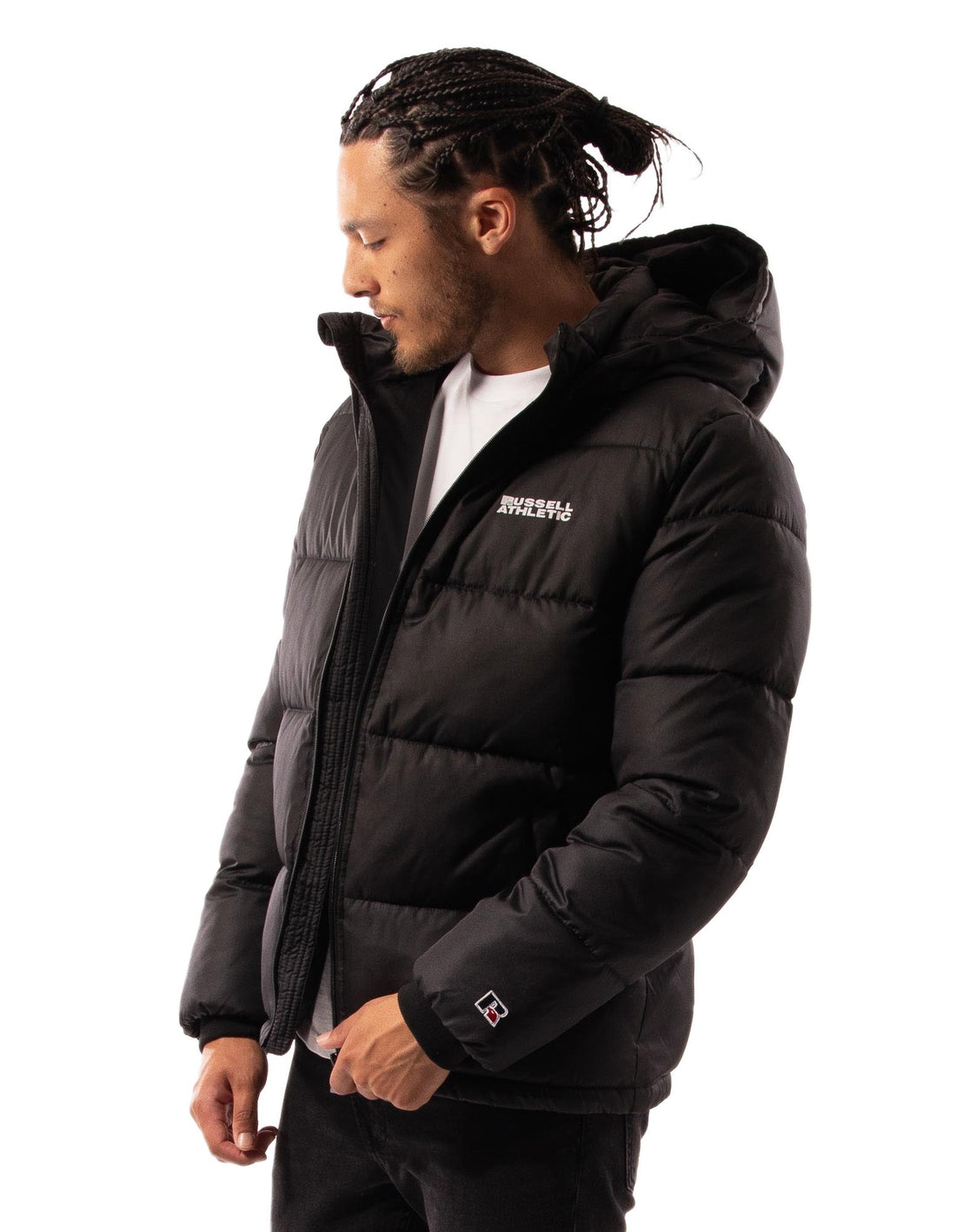 Geaca Puffer Russell Athletic Hamptonin Barbati Negrii | 09452-NFEZ