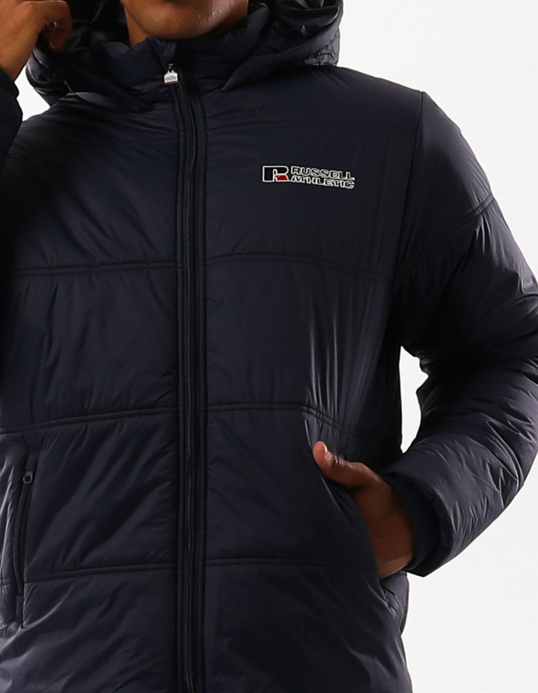 Geaca Puffer Russell Athletic Lewis Barbati Bleumarin | 54968-QLRX