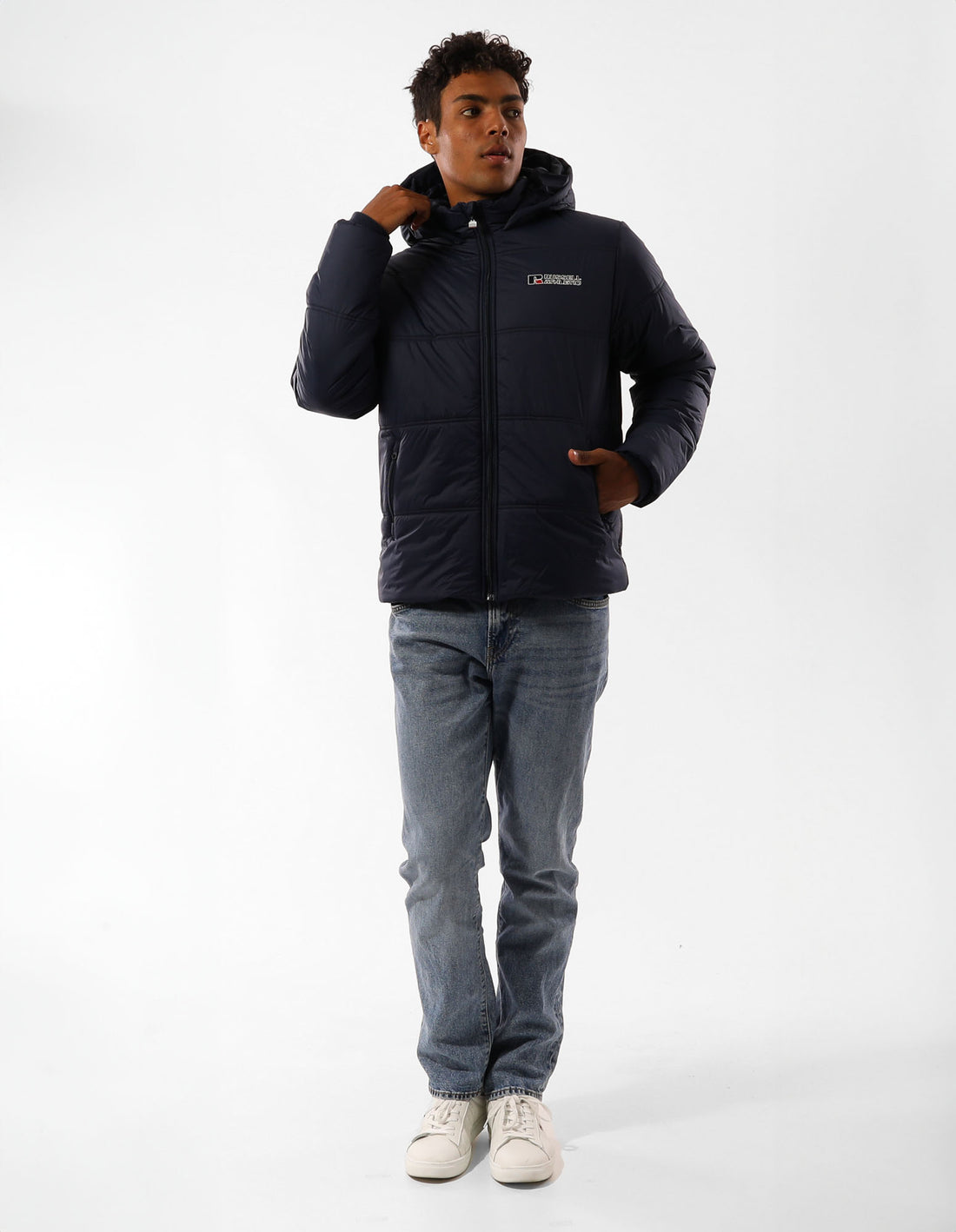 Geaca Puffer Russell Athletic Lewis Barbati Bleumarin | 54968-QLRX