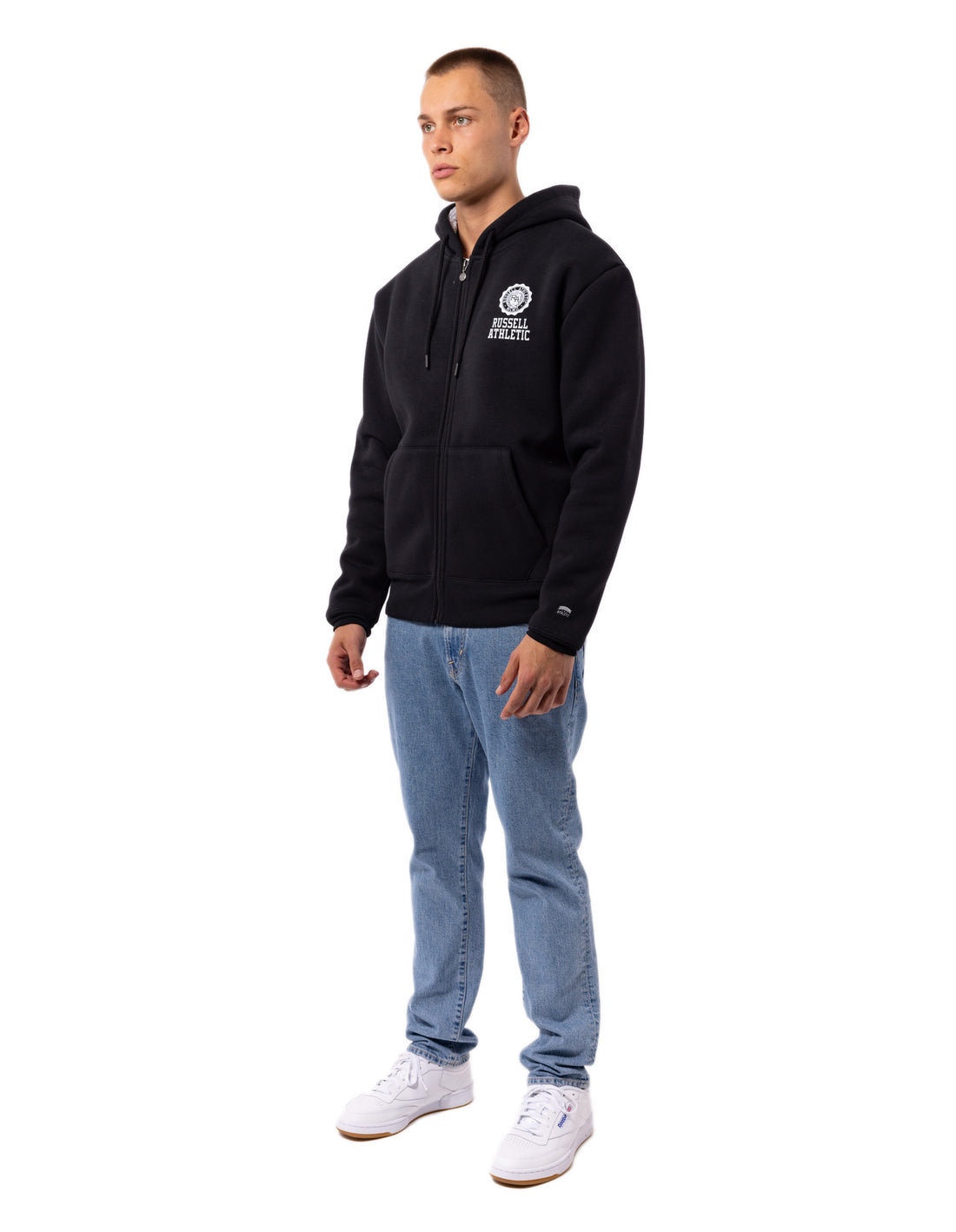 Geaca Russell Athletic Collegiate Sherpa Barbati Negrii | 60173-RLAT