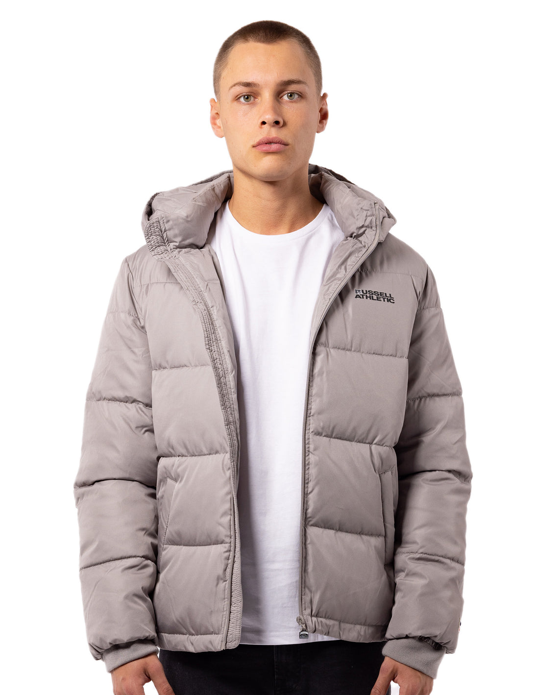 Geaca Russell Athletic Hamptonin Timber Barbati Gri Deschis Maro | 65782-VCFQ