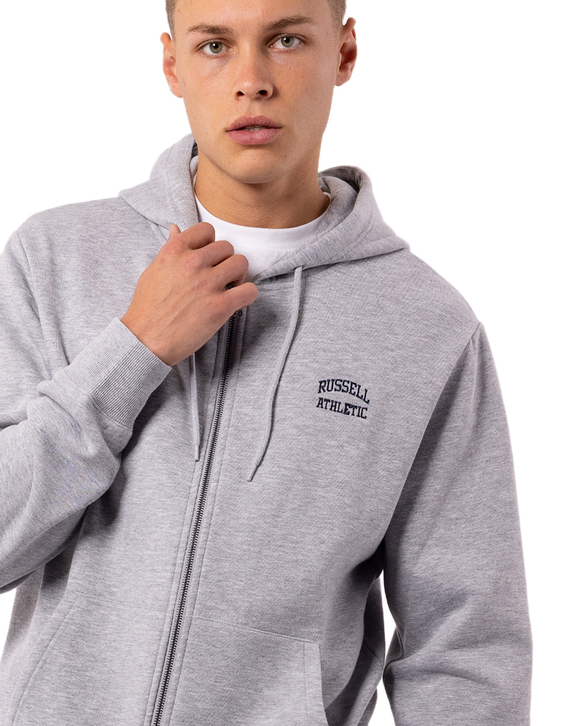 Geaca Russell Athletic Originals Small Arch Zip Barbati Gri | 76893-CVLZ