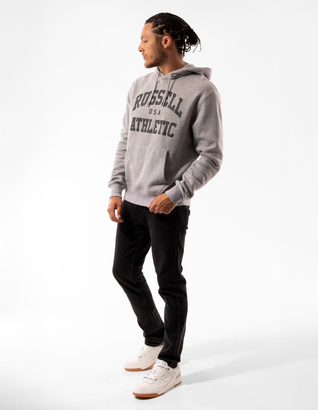 Hanorac cu Gluga Russell Athletic Houston Barbati Gri | 45160-OXGW