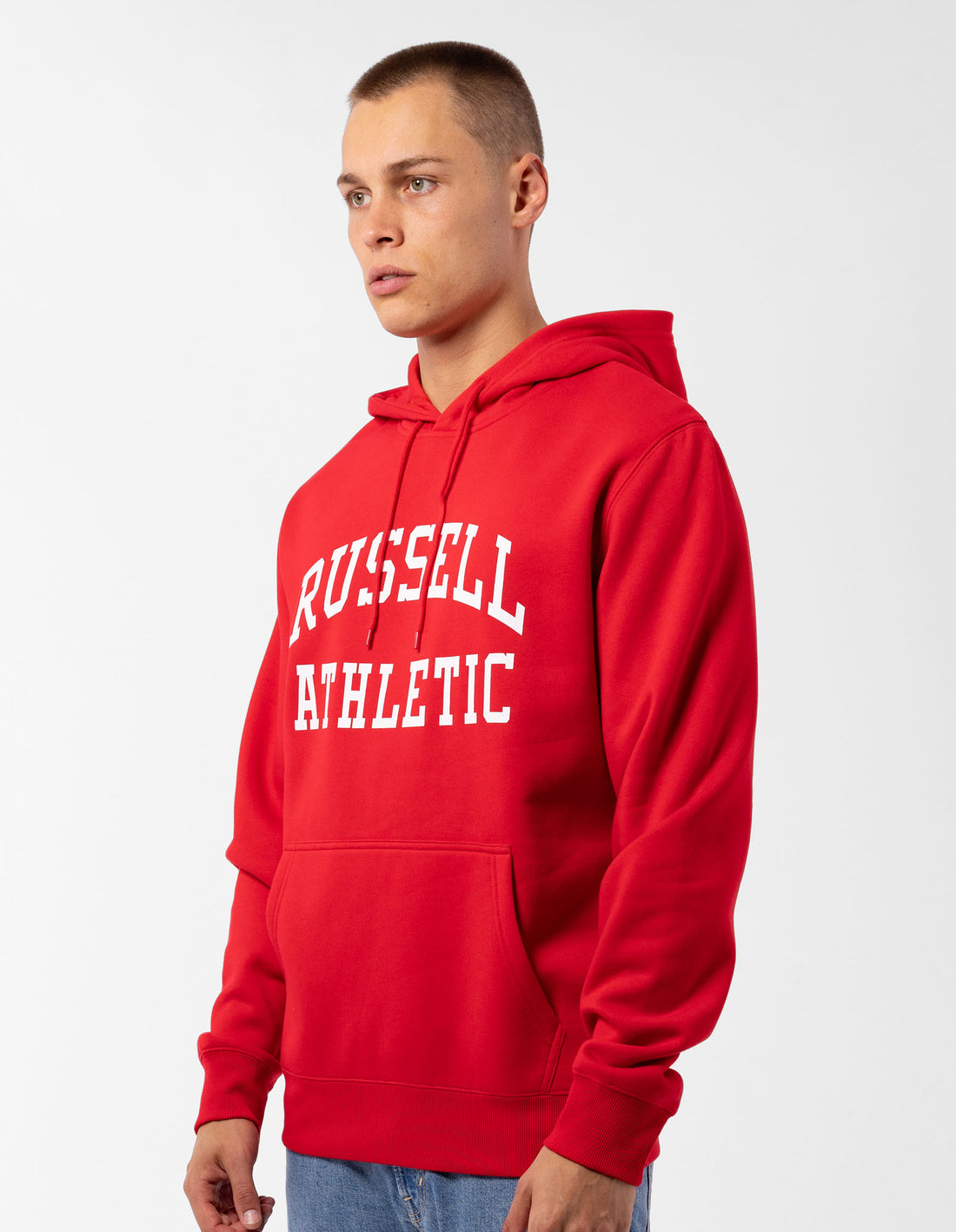 Hanorac cu Gluga Russell Athletic Originals Arch Logo Barbati Rosii | 82361-MDUL