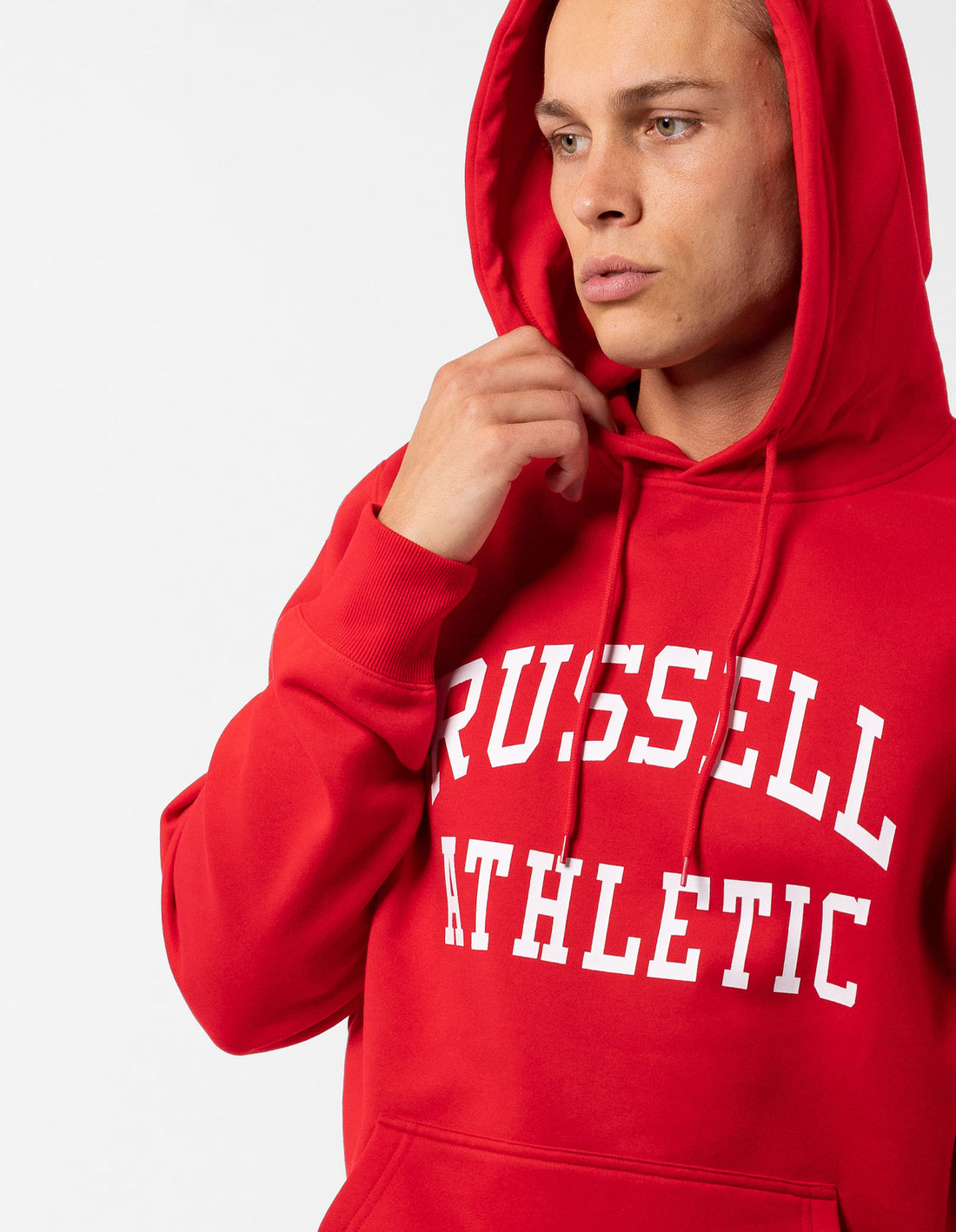 Hanorac cu Gluga Russell Athletic Originals Arch Logo Barbati Rosii | 82361-MDUL