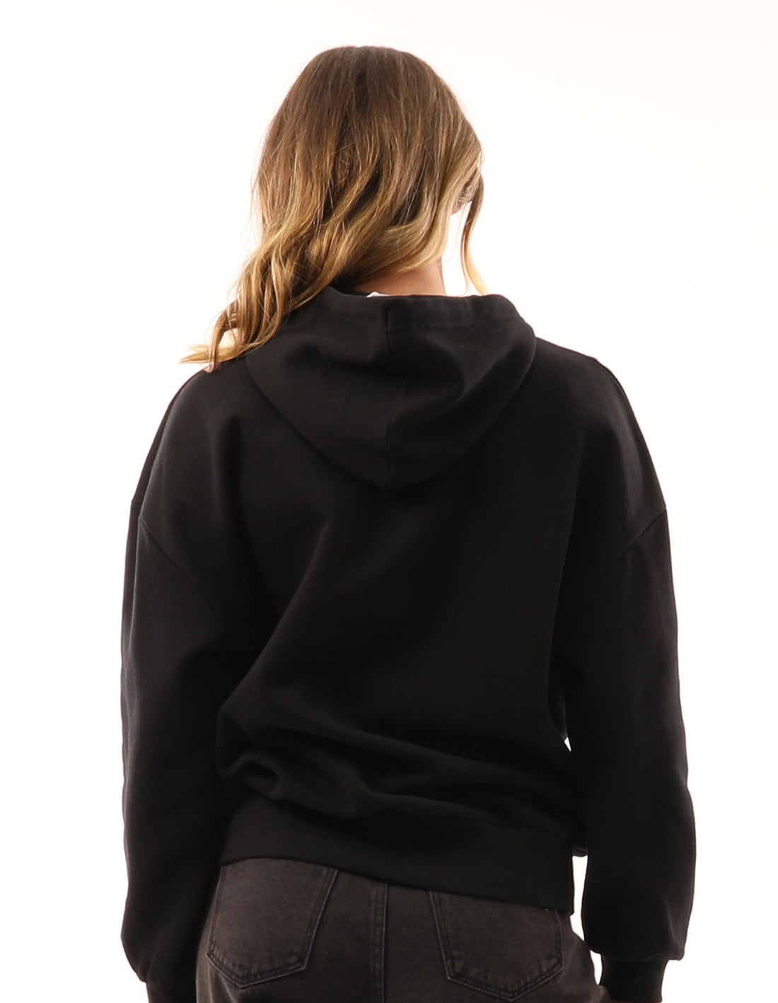 Hanorac cu Gluga Russell Athletic Scripted Oversized Dama Negrii | 20815-WBZU