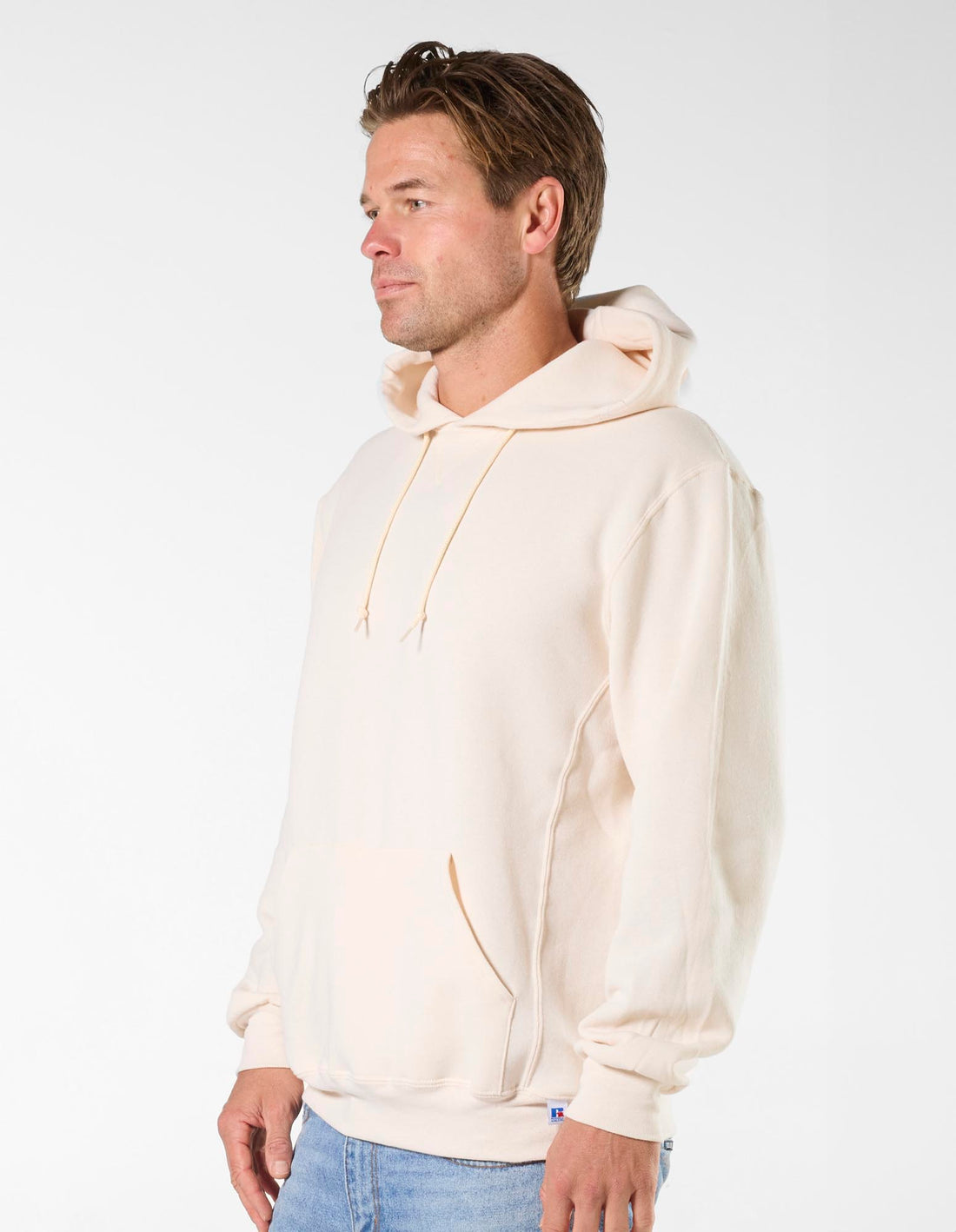 Hanorac cu Gluga Russell Athletic Unisex Dri Barbati Albi | 59403-GHVK