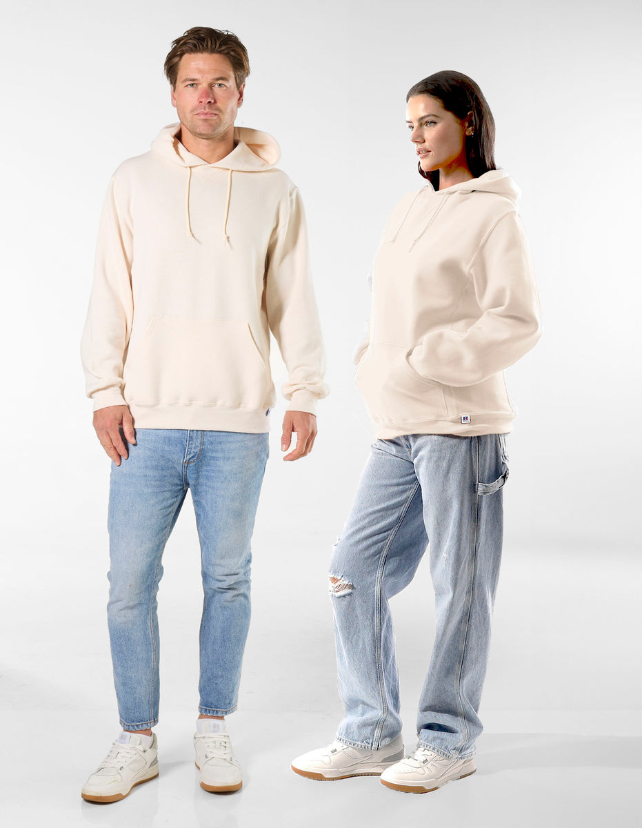 Hanorac cu Gluga Russell Athletic Unisex Dri Barbati Albi | 59403-GHVK