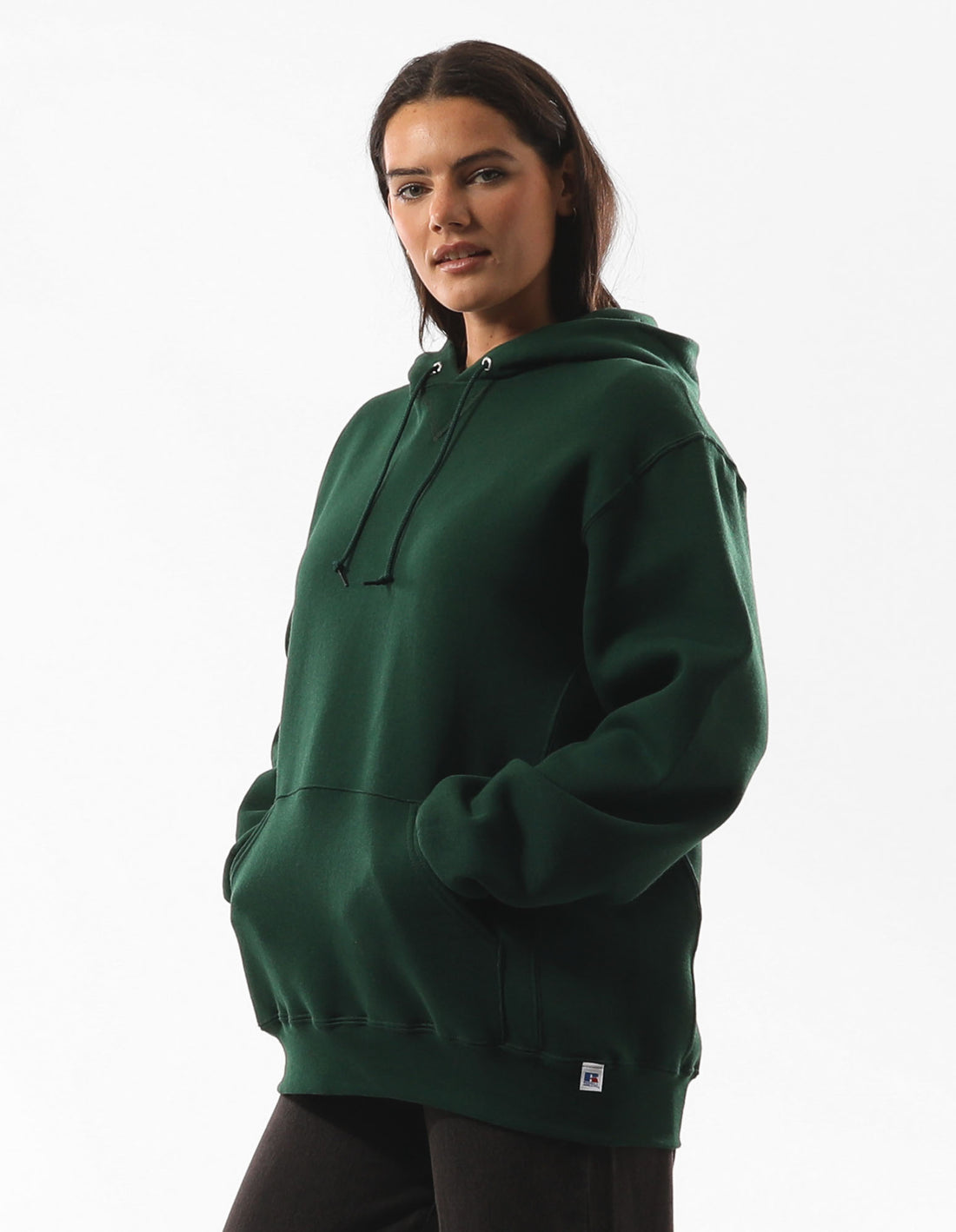 Hanorac cu Gluga Russell Athletic Unisex Dri Dama Verzi Inchis | 02176-XTMH