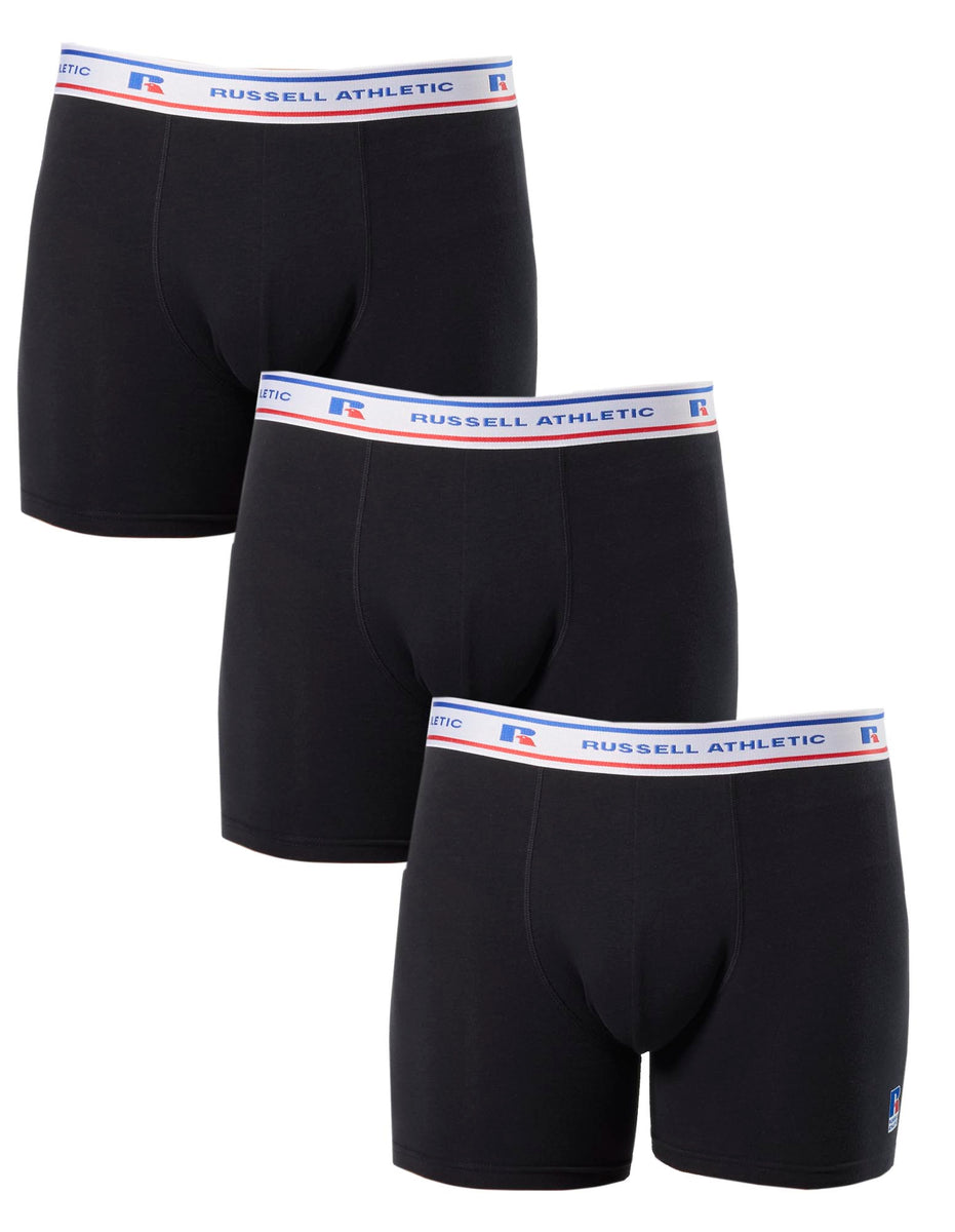 Lenjerie Russell Athletic Classic Cotton 3 Pack Barbati Negrii | 57390-FQXR