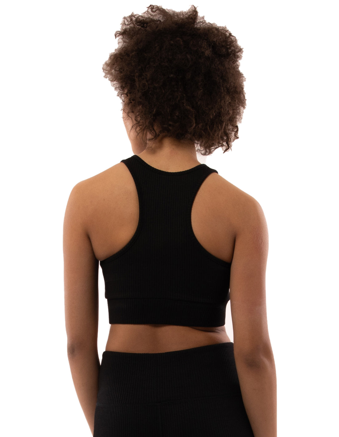 Maiouri Russell Athletic Deja Vu Ribbed Crop Dama Negrii | 72396-YXZE