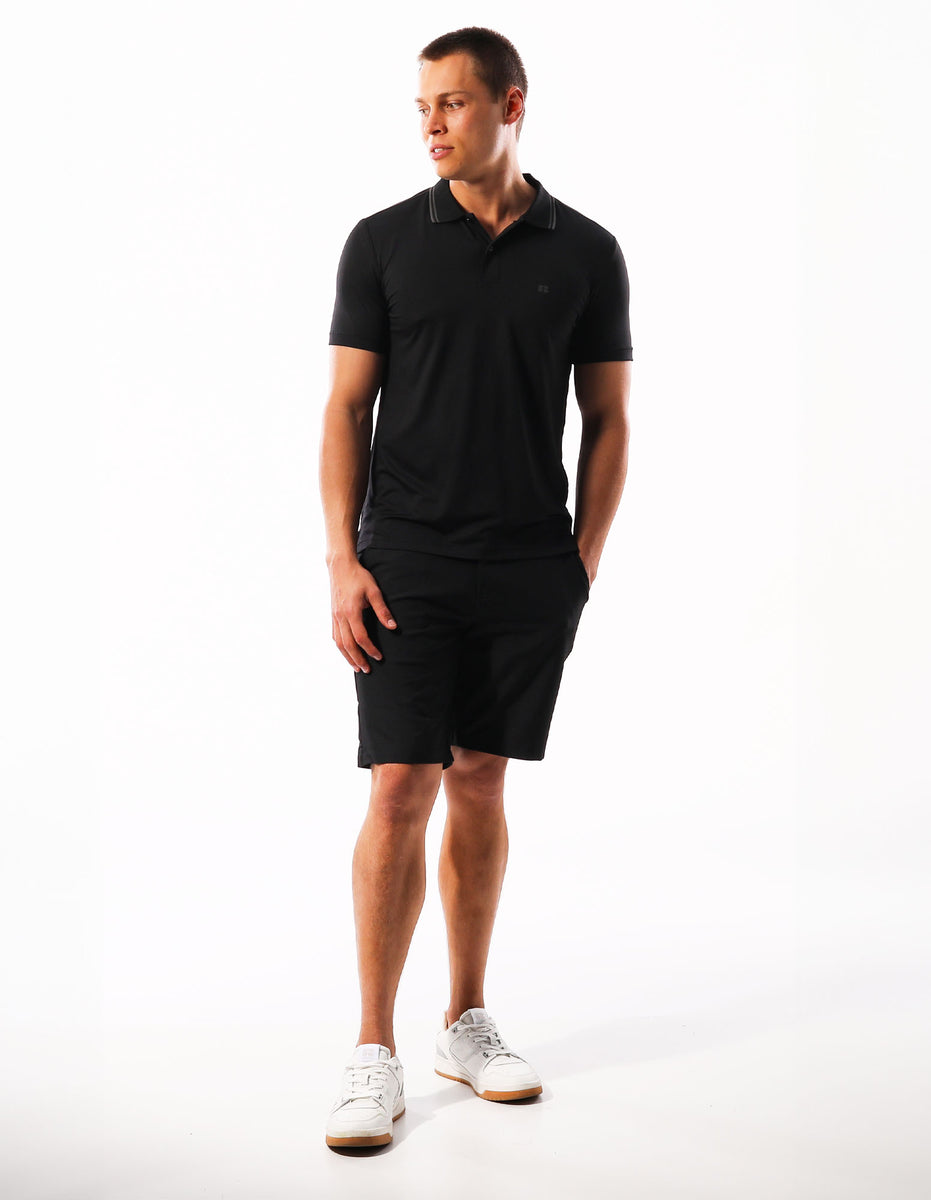 Pantaloni Scurti Russell Athletic Active Stretch Chino Barbati Negrii | 70956-KYHU