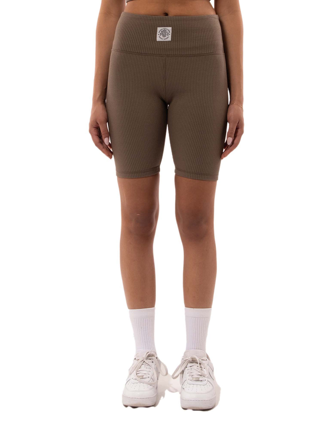 Pantaloni Scurti Russell Athletic Deja Vu Ribbed Bike Dama Bej | 82947-TGRW