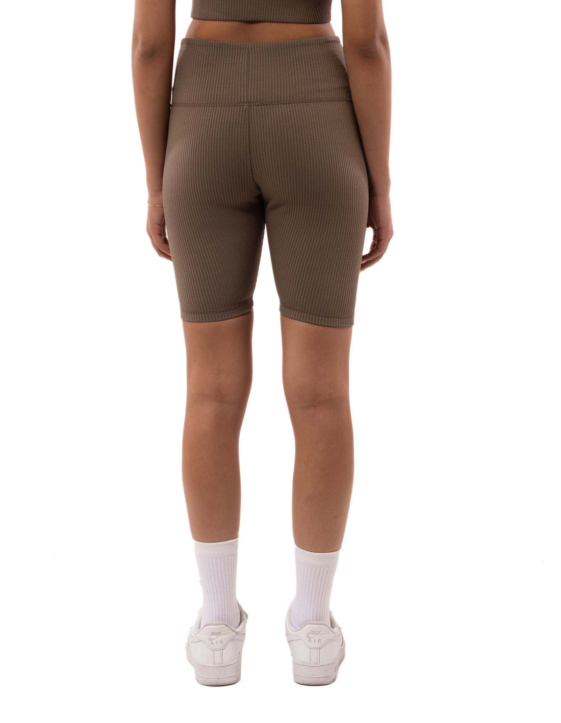 Pantaloni Scurti Russell Athletic Deja Vu Ribbed Bike Dama Bej | 82947-TGRW