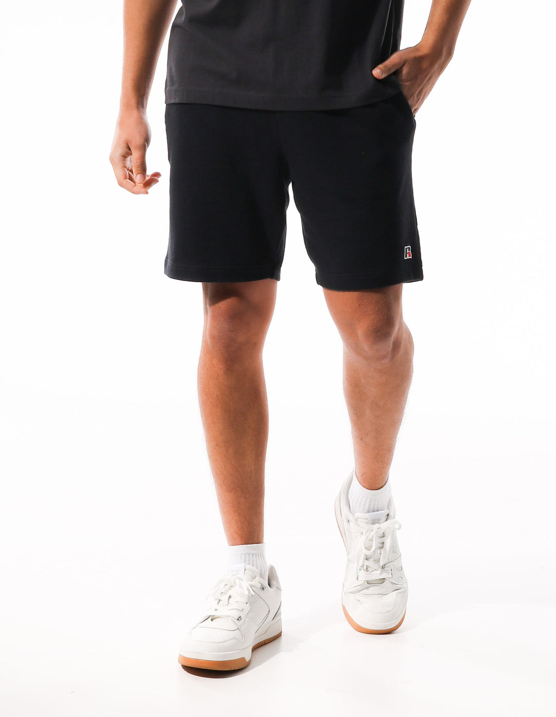 Pantaloni Scurti Russell Athletic R Logo Redeemer Barbati Gri | 68154-BESA