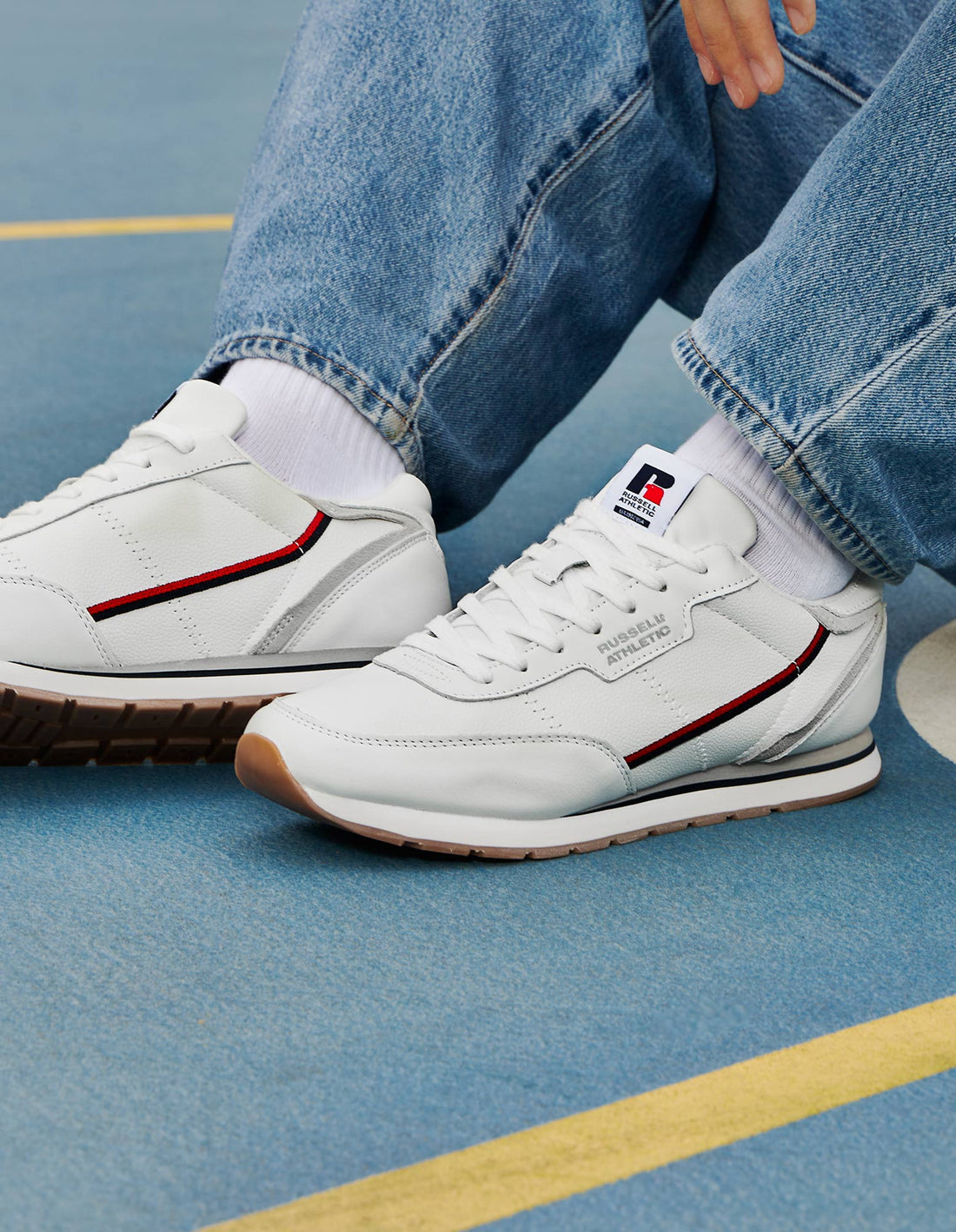 Pantofi Russell Athletic Seattle Trainer Barbati Albi | 92510-NPVR