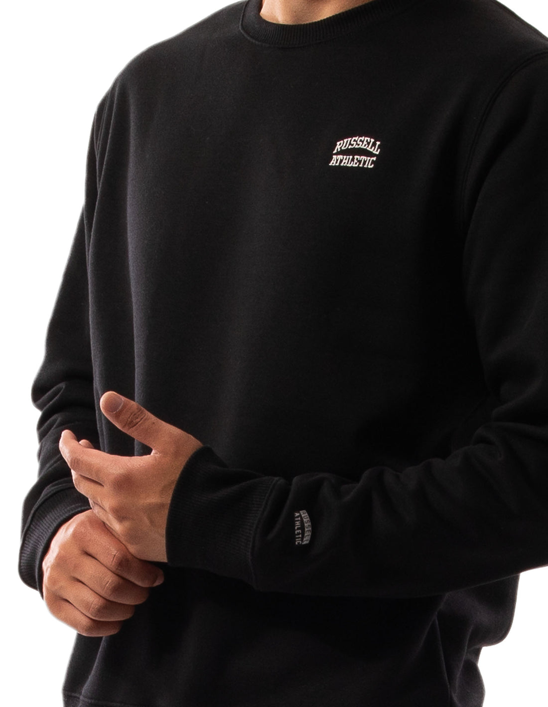 Pulovere Cu Decolteu Russell Athletic Originals Small Arch Barbati Negrii | 49527-DZKB