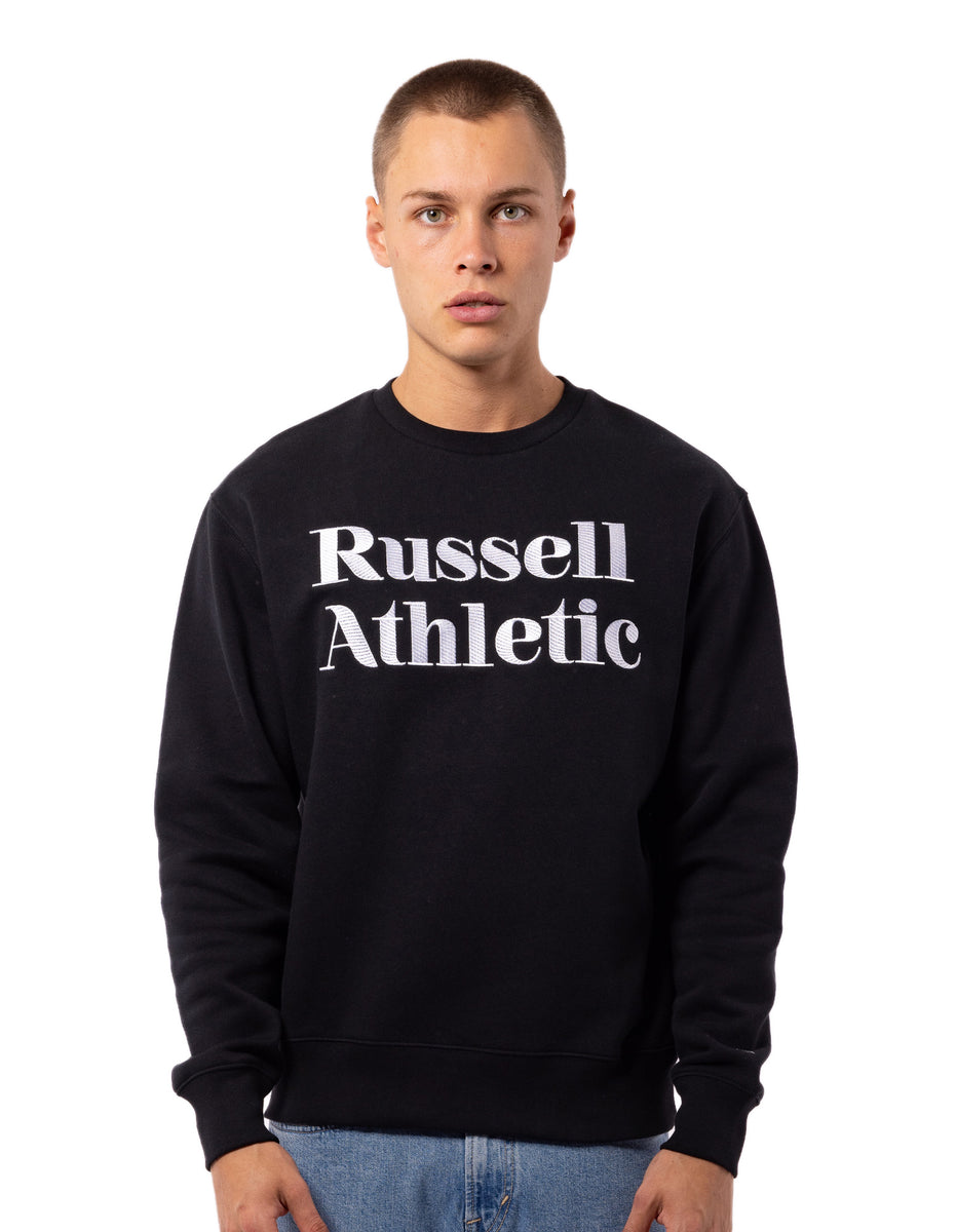 Pulovere Cu Decolteu Russell Athletic Serif Barbati Negrii | 75819-JDWQ