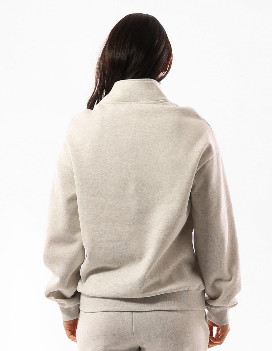 Pulovere Cu Decolteu Russell Athletic Tribecca Oversized 1/4 Zip Dama Bej | 74138-CYXW