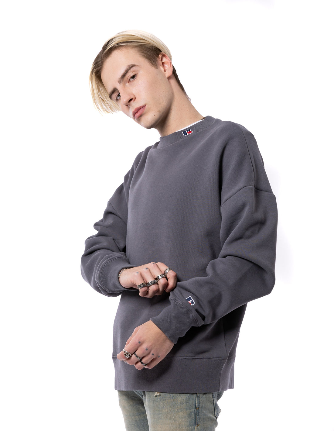 Pulovere Cu Decolteu Russell Athletic Unisex High Neck Barbati Negrii | 72360-XLSP
