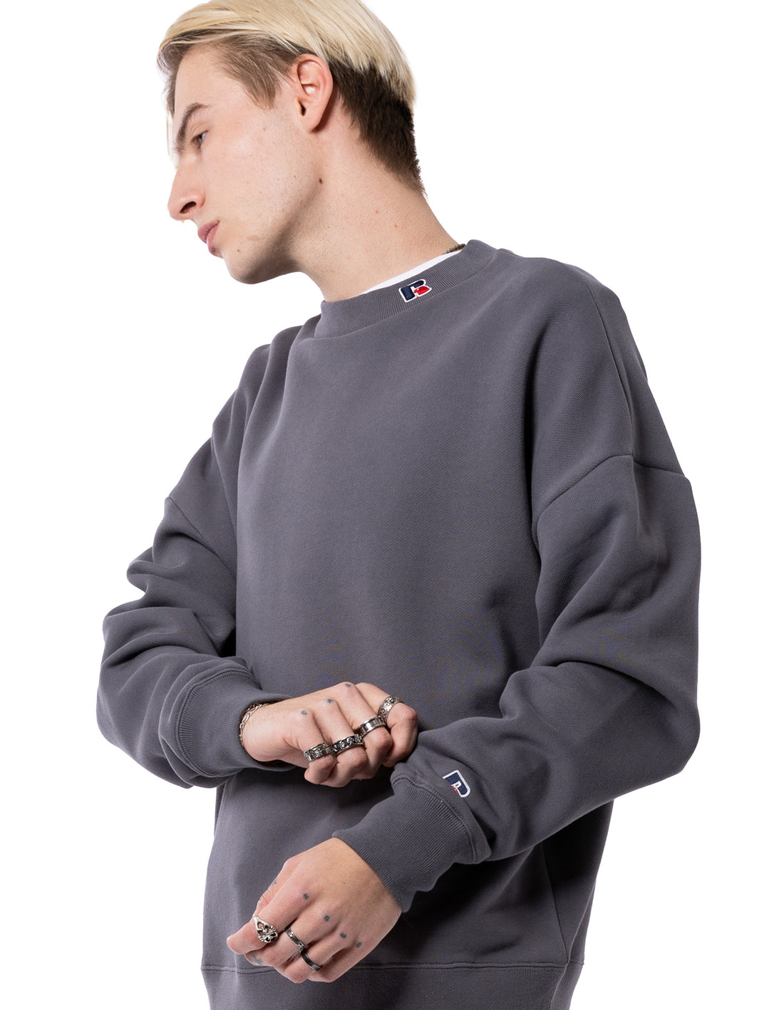Pulovere Cu Decolteu Russell Athletic Unisex High Neck Barbati Negrii | 72360-XLSP