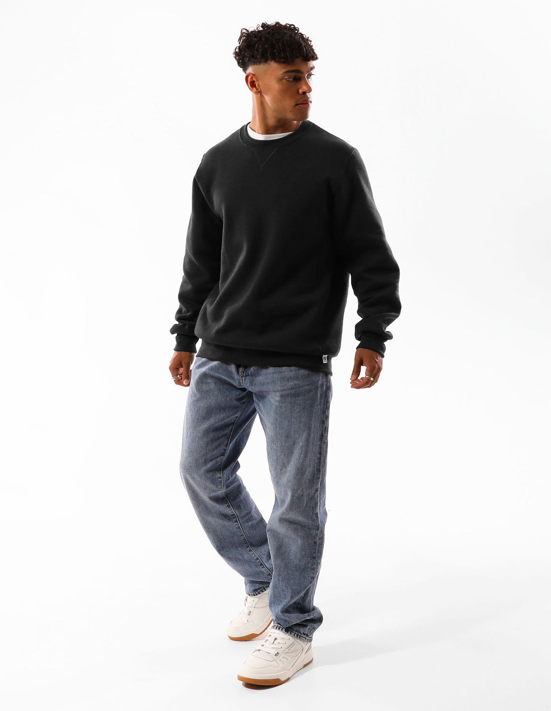 Pulovere Cu Decolteu Russell Athletic Unisex Dri Barbati Negrii | 50679-BNPA