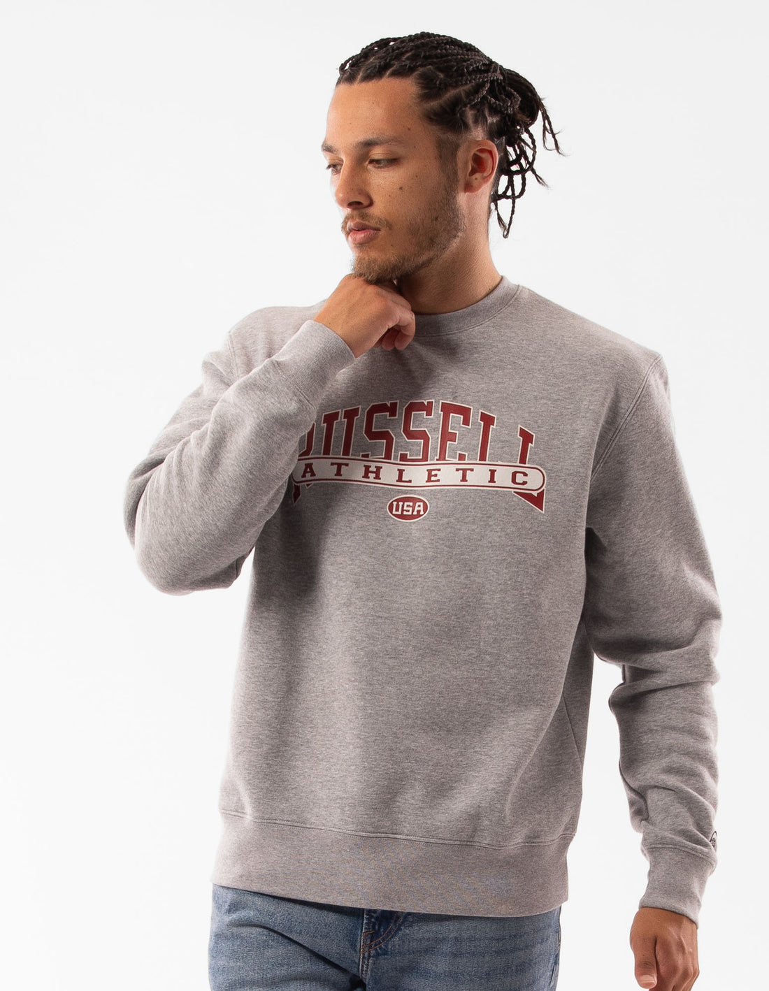 Pulovere Cu Decolteu Russell Athletic Vortex Barbati Gri | 45710-TOXC