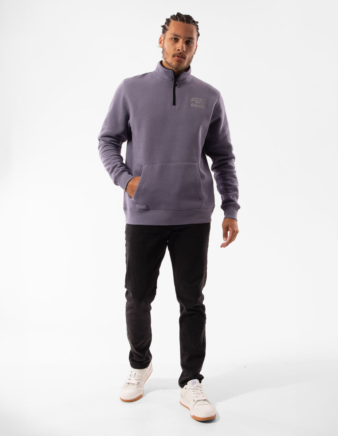 Top Russell Athletic Arch 1/4 Zip Barbati Violet | 86592-SFAW