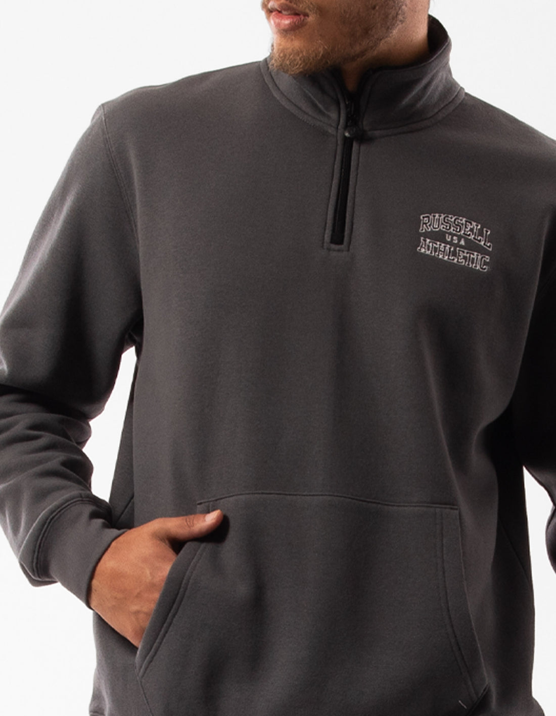 Top Russell Athletic Arch 1/4 Zip Barbati Gri Inchis | 52016-OQNT