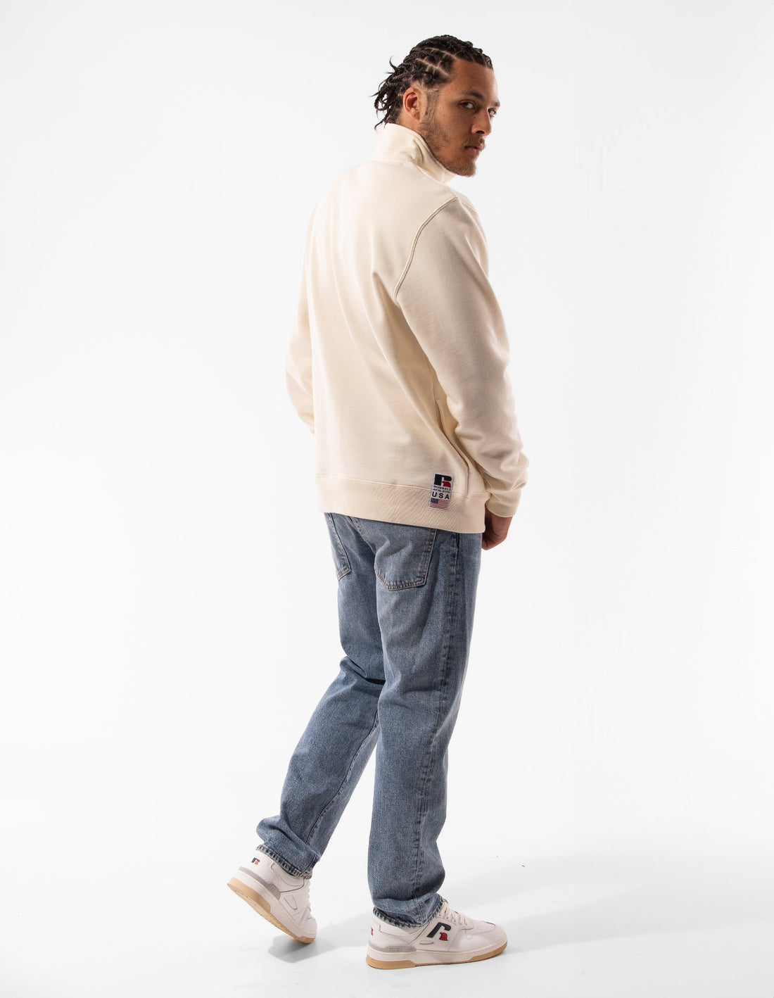 Top Russell Athletic Lewis 1/4 Zip Barbati Bej | 13506-ZWPY