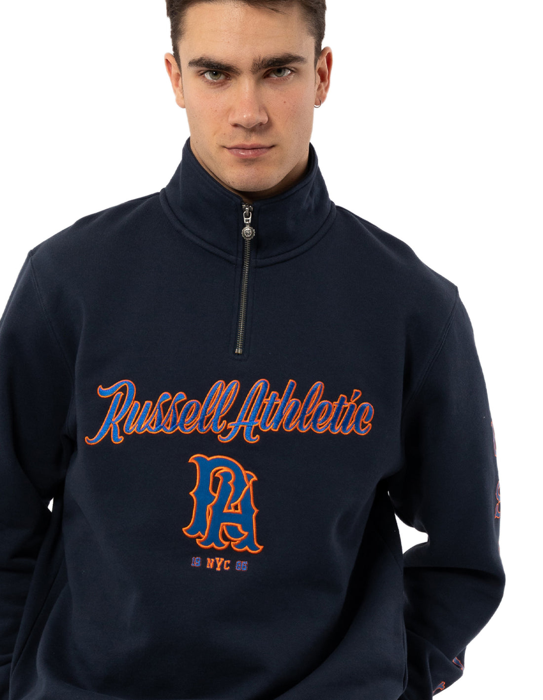 Top Russell Athletic Strike Out 1/4 Zip Barbati Bleumarin | 83957-YKFO