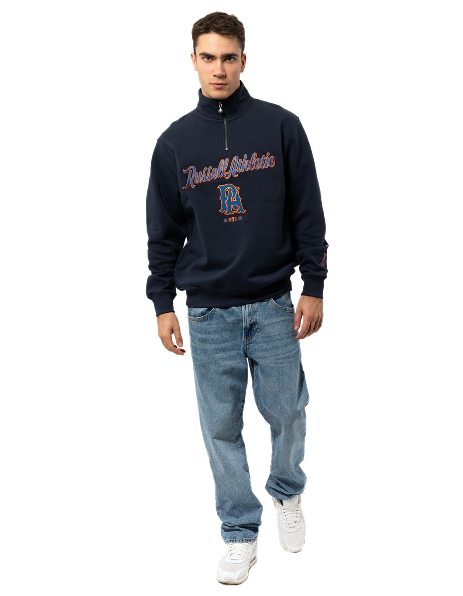 Top Russell Athletic Strike Out 1/4 Zip Barbati Bleumarin | 83957-YKFO