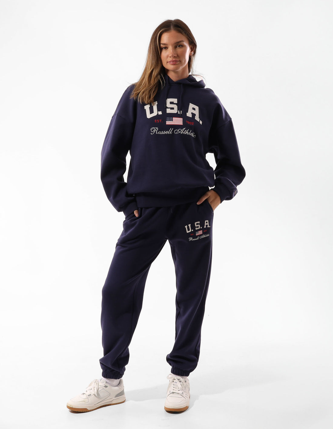 Track pants Russell Athletic 1902 Baggy Dama Albastri | 12495-IHZU