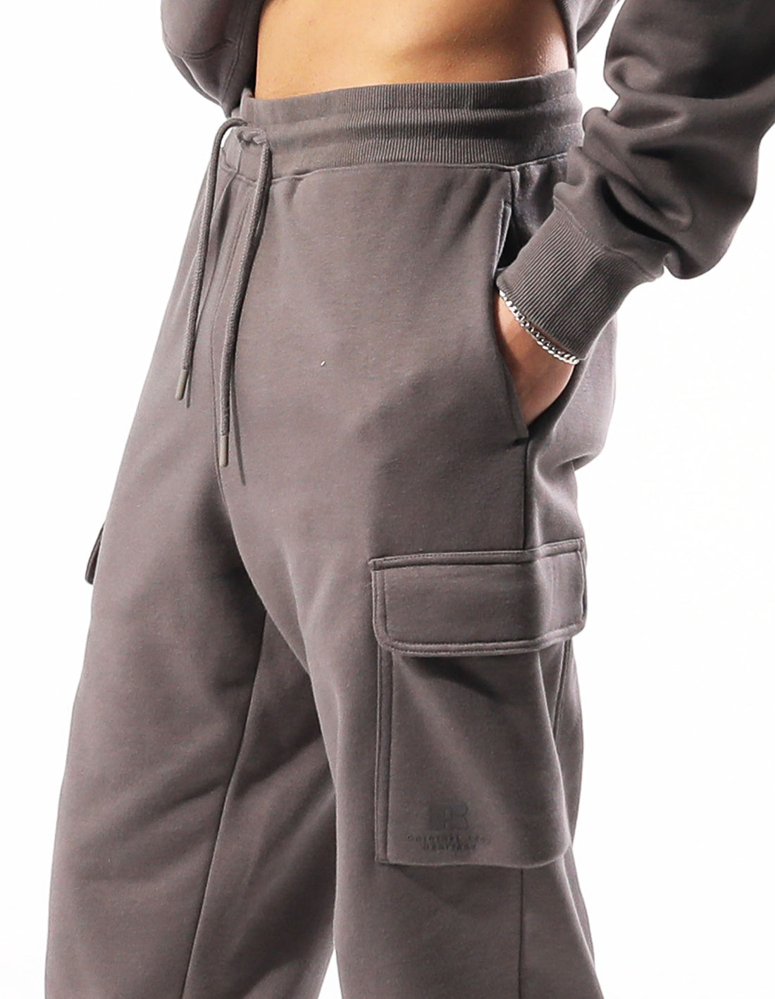 Track pants Russell Athletic Brooklyn Cargo Barbati Gri Maro | 65391-ESKY