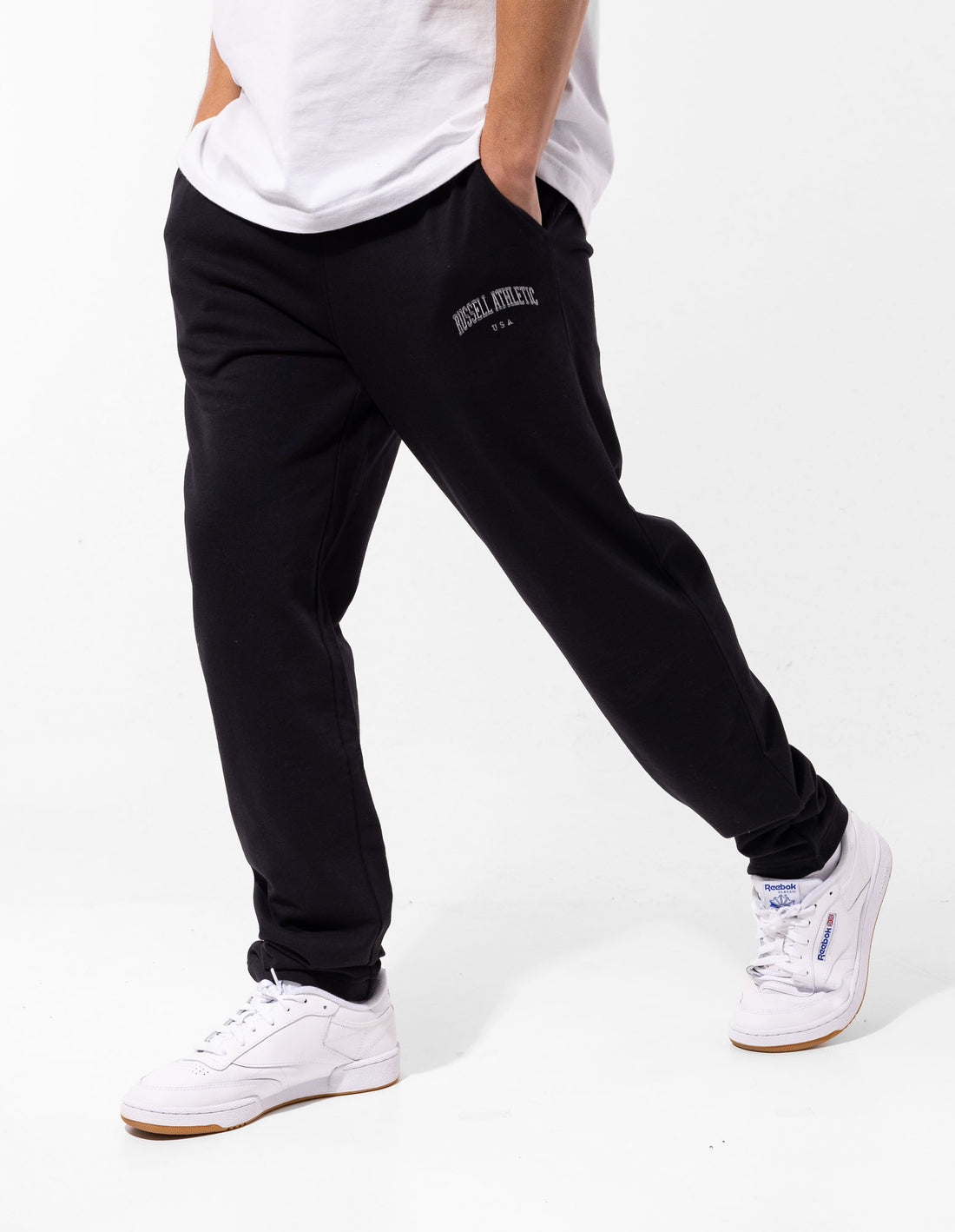 Track pants Russell Athletic Originals Big Arch Unbrushed Open Leg Barbati Negrii | 67183-NJQG