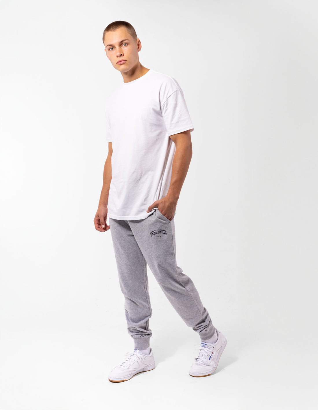 Track pants Russell Athletic Originals Big Arch Unbrushed Cuffed Barbati Gri | 86054-YMGS