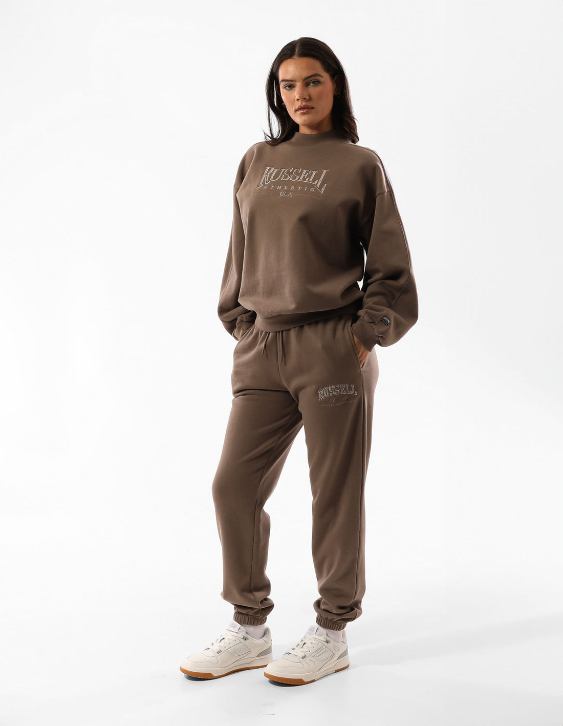 Track pants Russell Athletic Tribeca Semi Baggy Dama Bej | 64918-NIJR