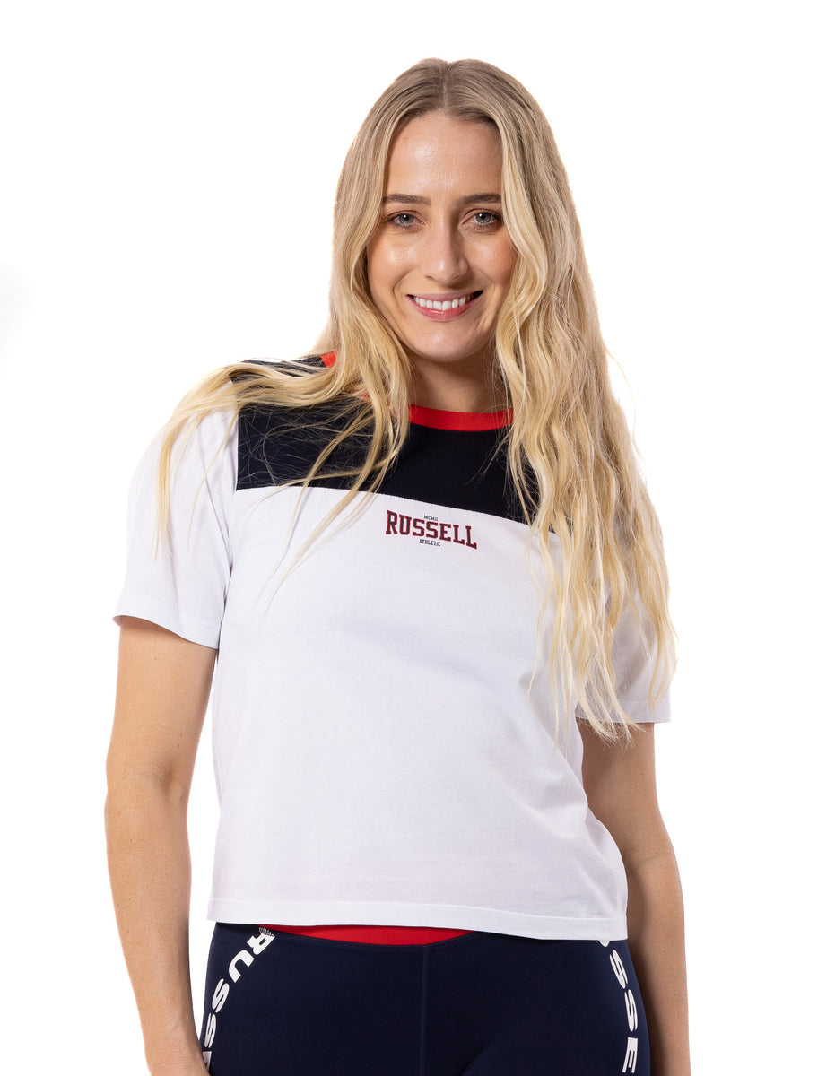 Tricouri Russell Athletic Americana Vintage Dama Albi | 04257-DLWZ