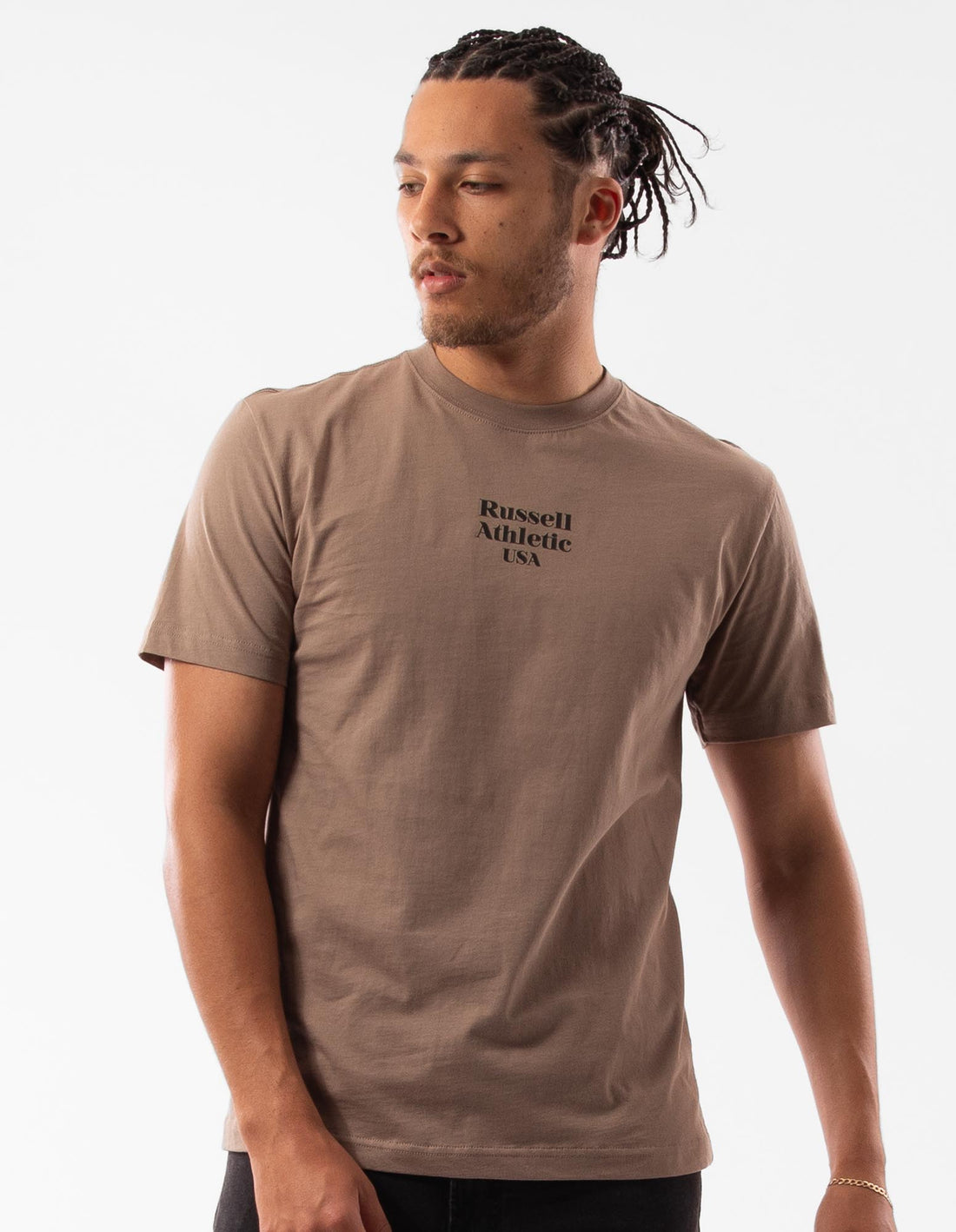 Tricouri Russell Athletic Small Serif Barbati Bej | 45283-WIUJ